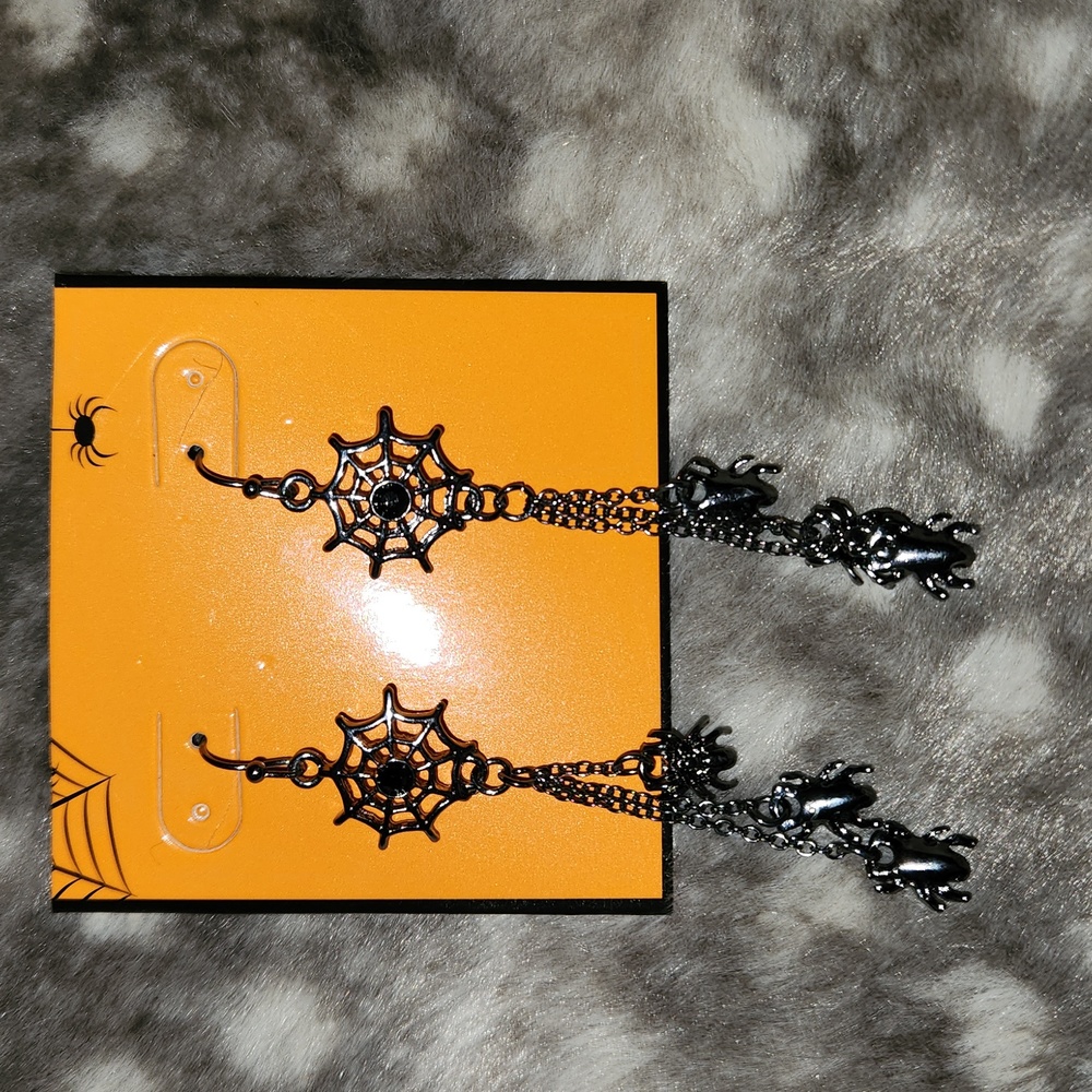Spider web earrings